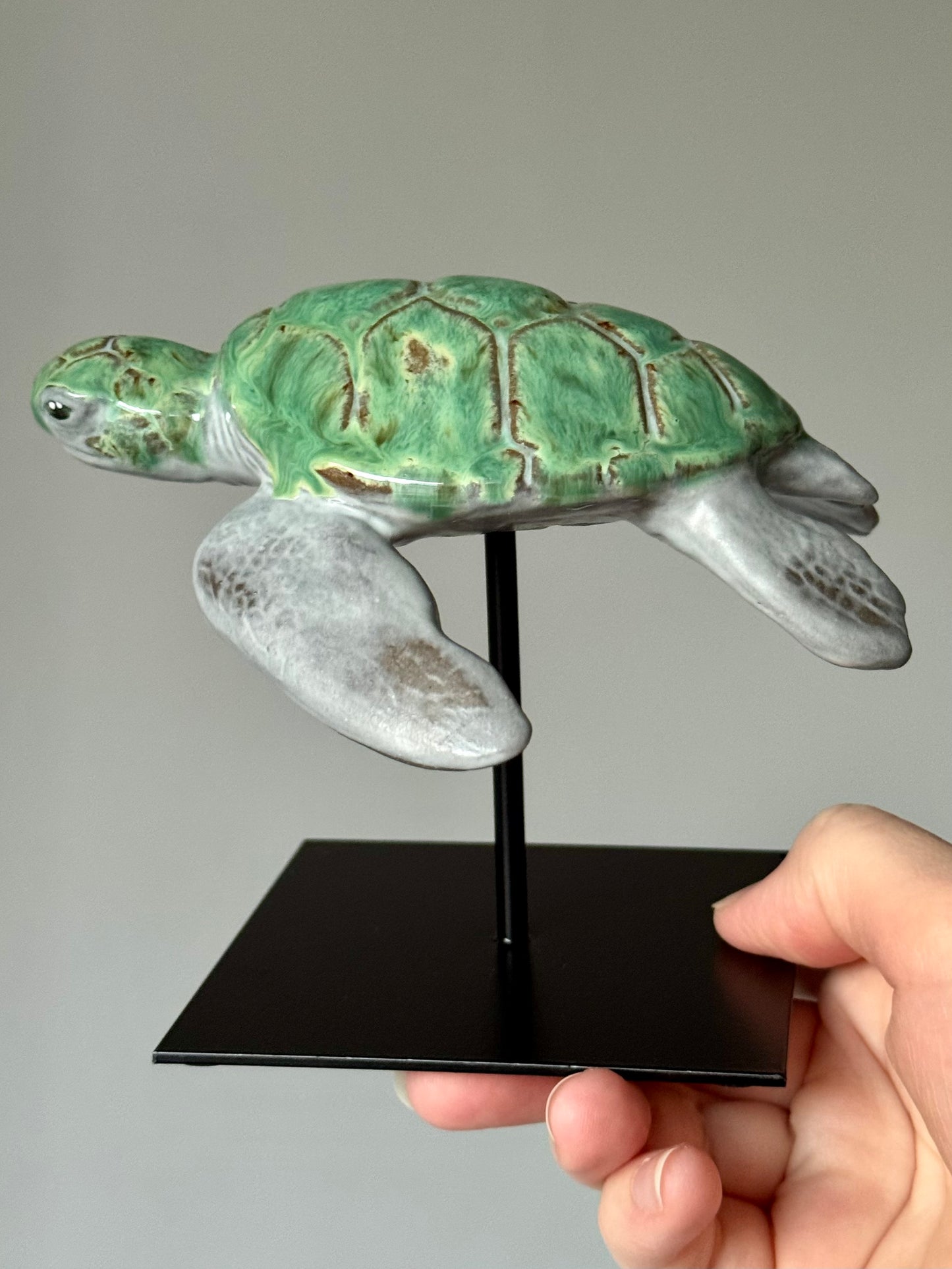 Ceramic Sea Turtle on a stand