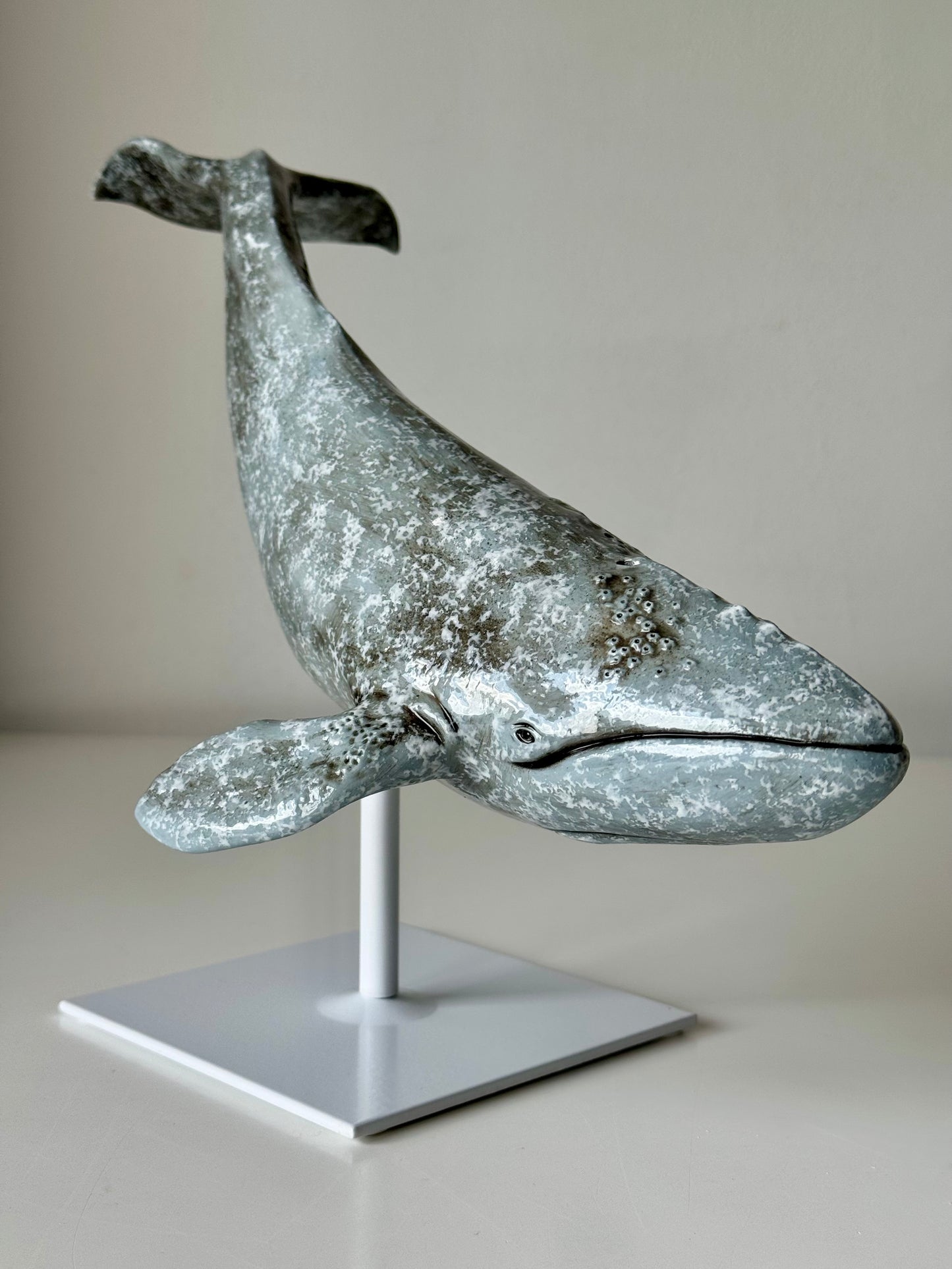 Gray whale on a stand
