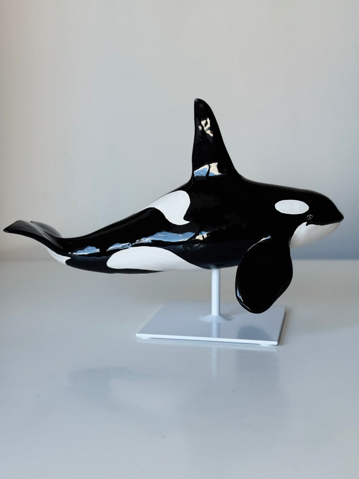 Male Orca on a stand