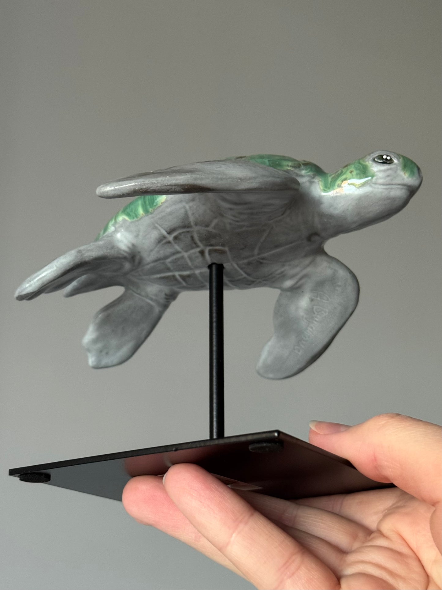Ceramic Sea Turtle on a stand