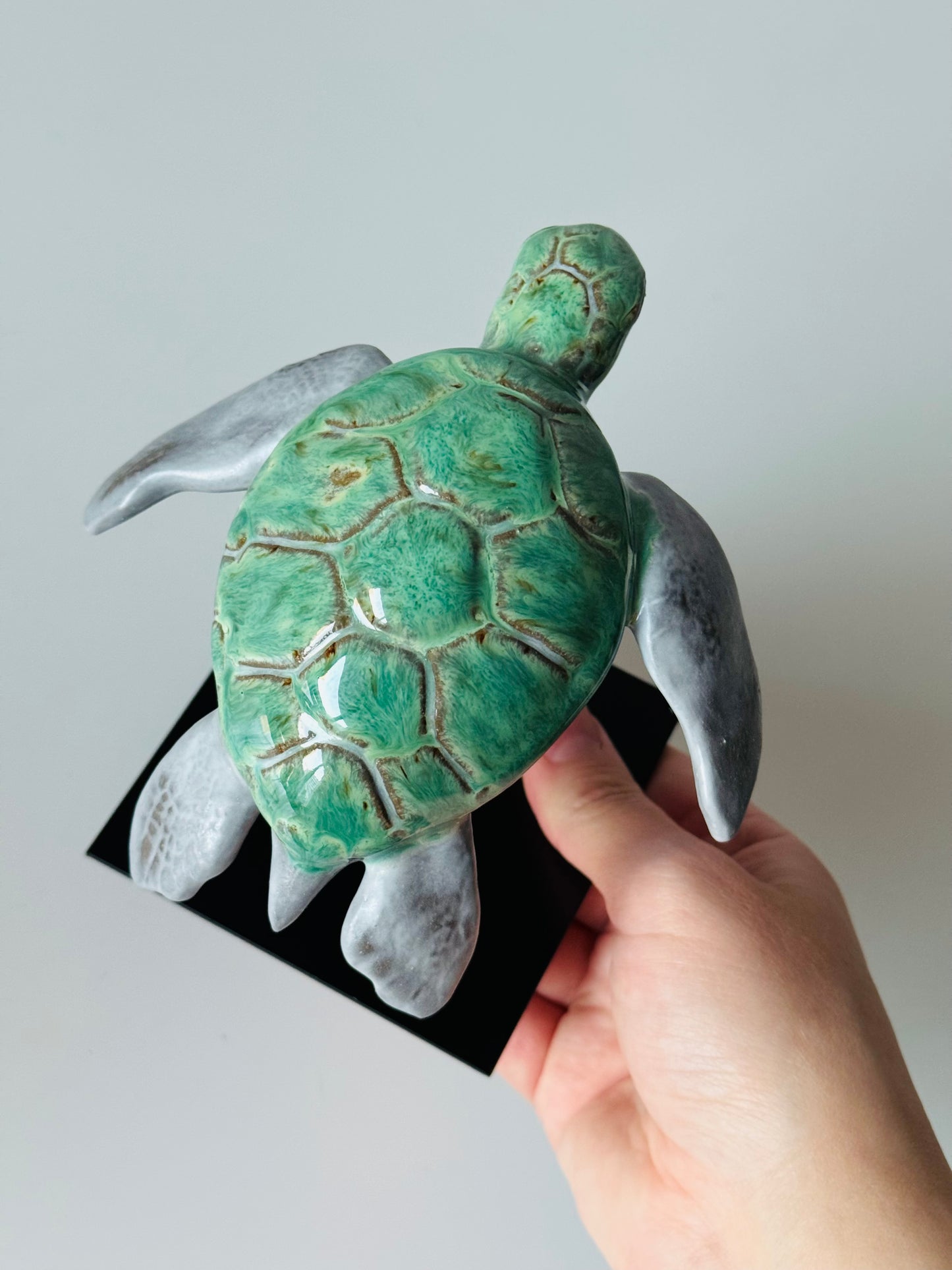 Ceramic Sea Turtle on a stand