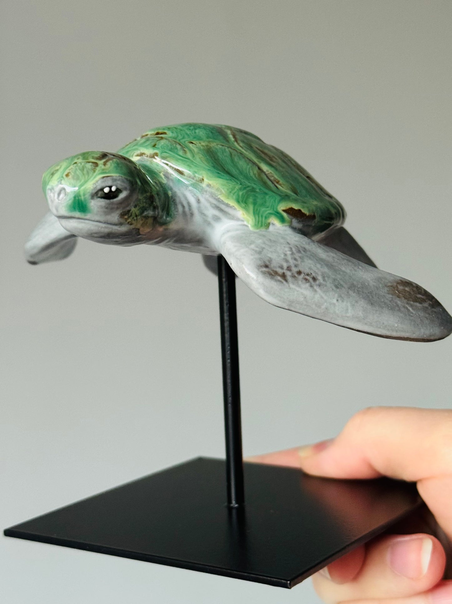 Ceramic Sea Turtle on a stand