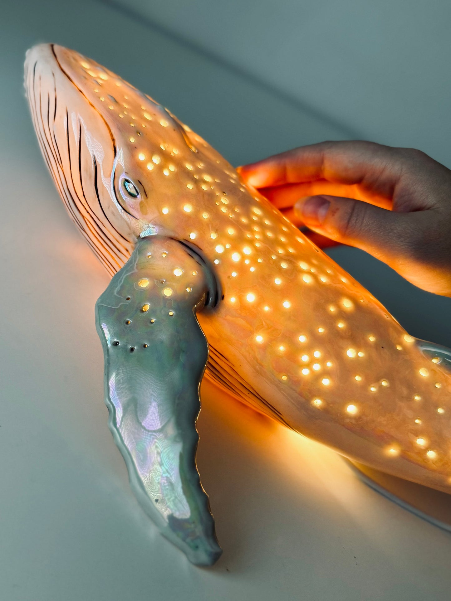 Porcelain Whale Lamp