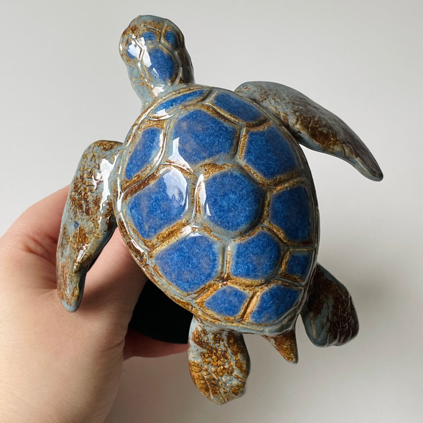 Ceramic Sea Turtle on a stand