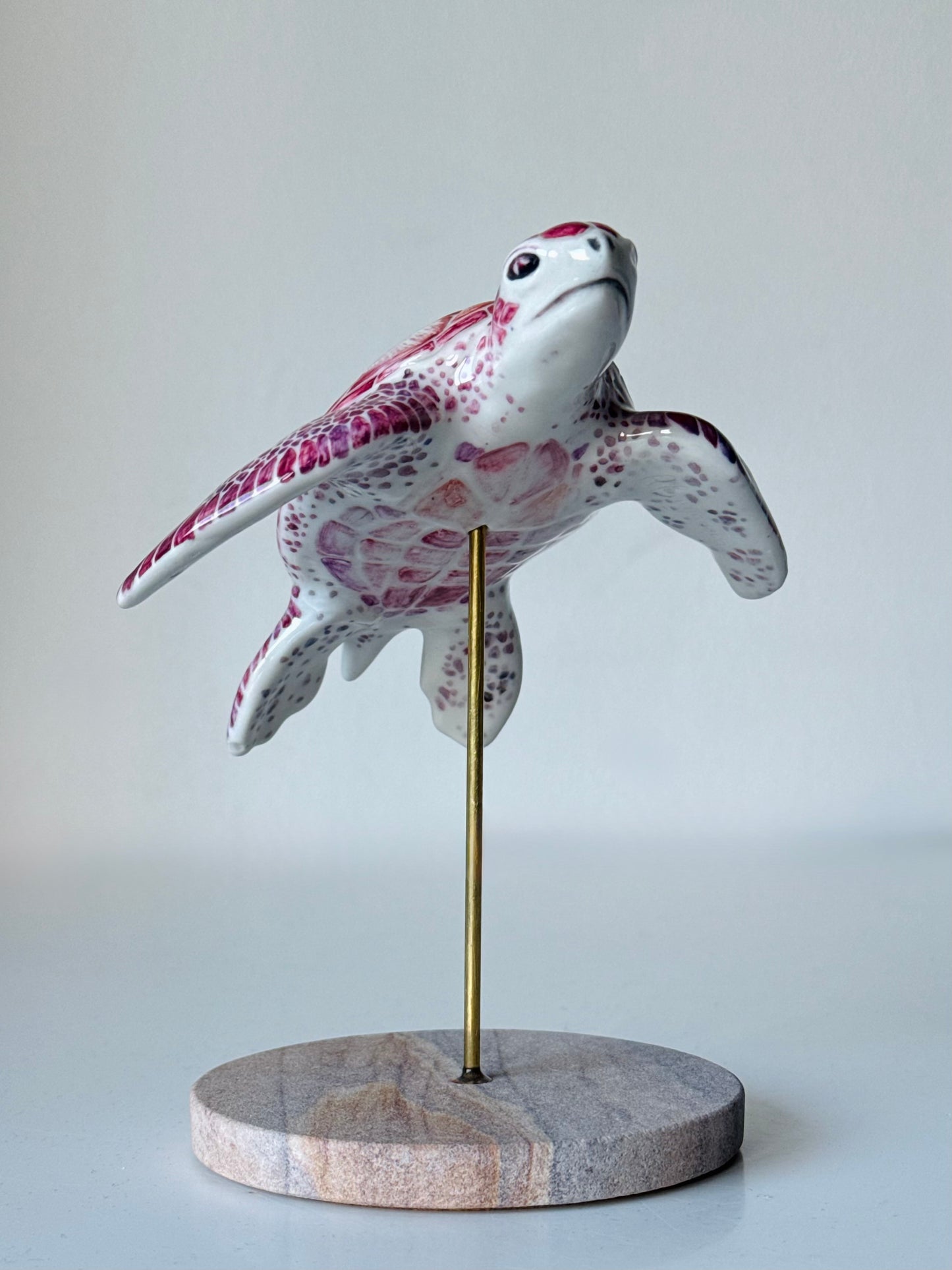 Porcelain Sea Turtle on a stand