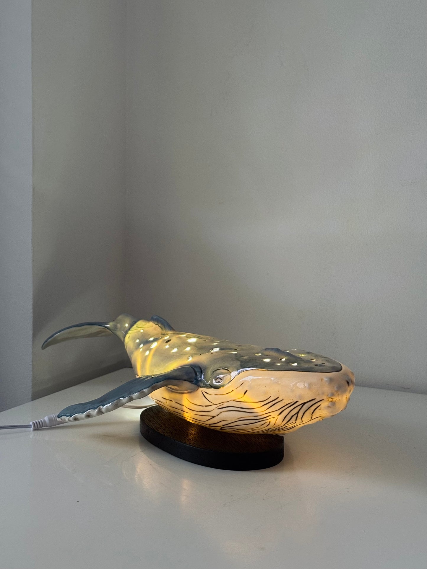 Porcelain Whale Lamp