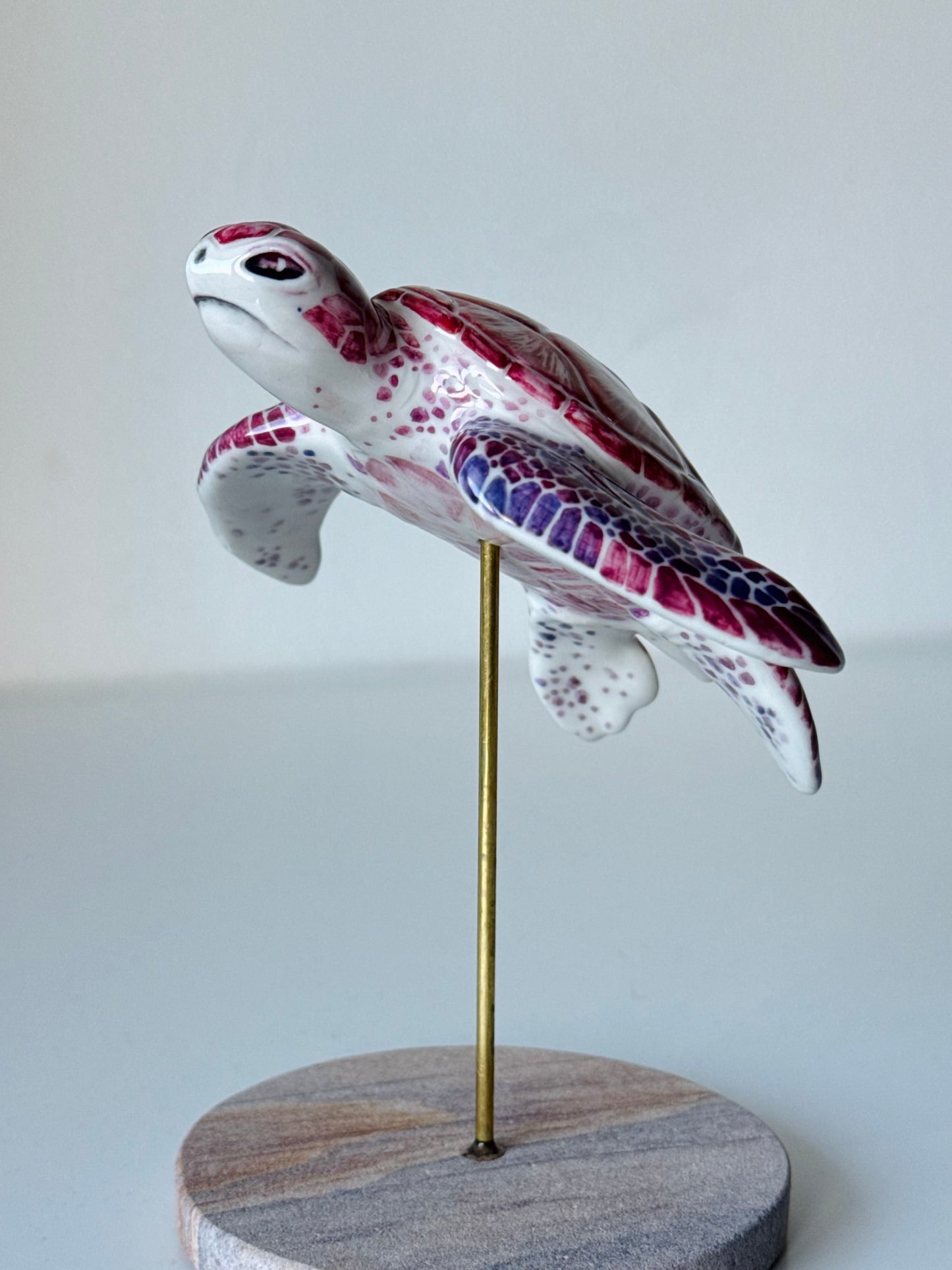 Porcelain Sea Turtle on a stand