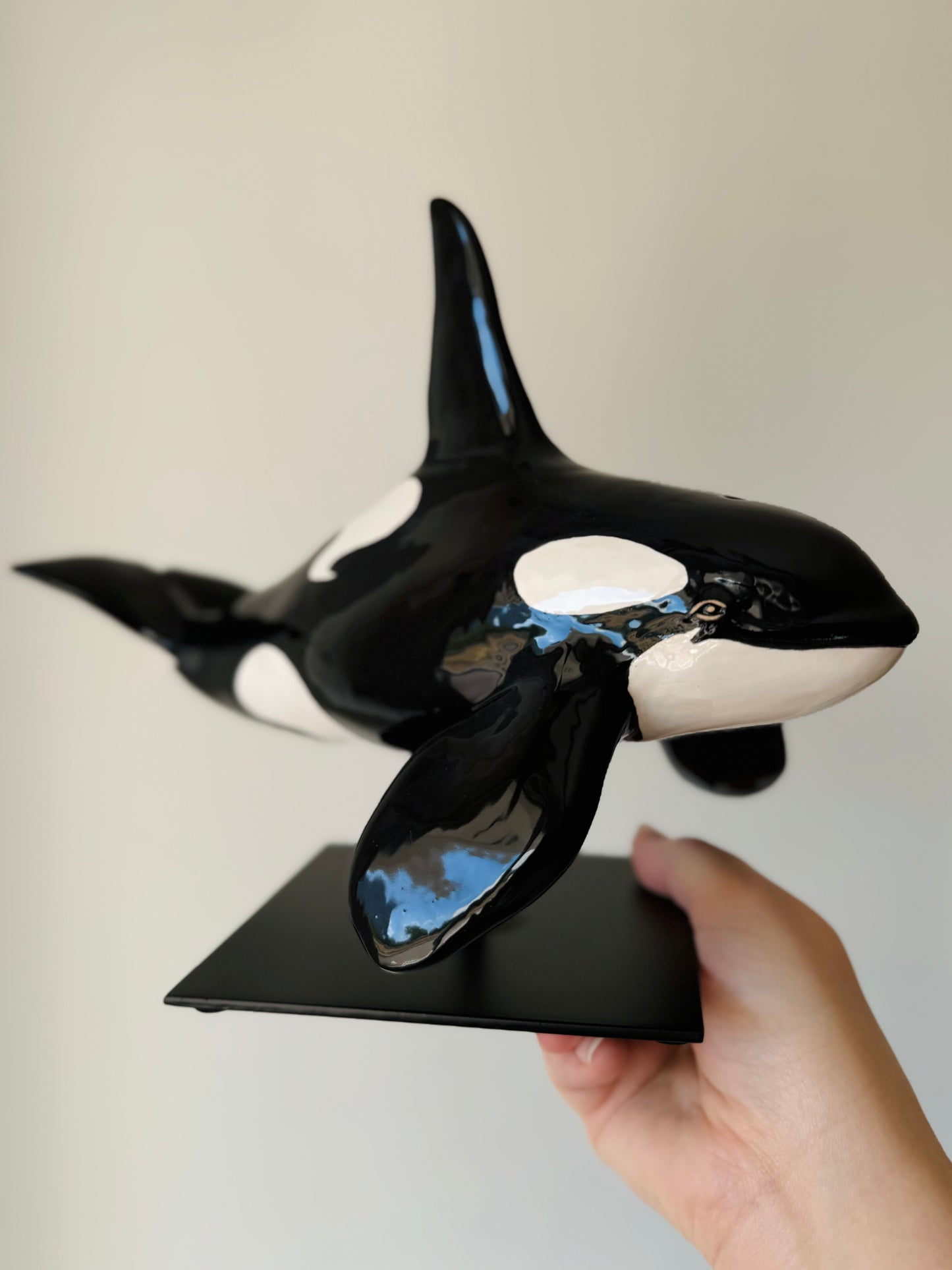 Male Orca on a stand