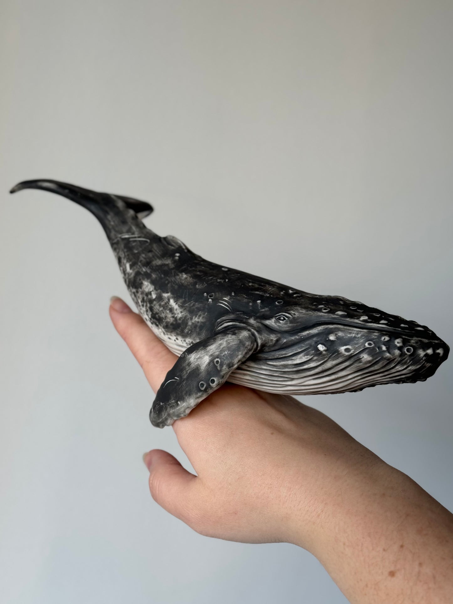 Porcelain Humpback Whale on a stand