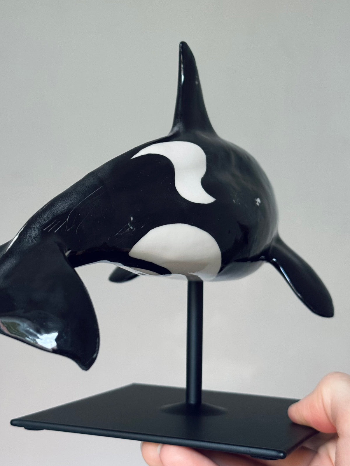Orca on a stand