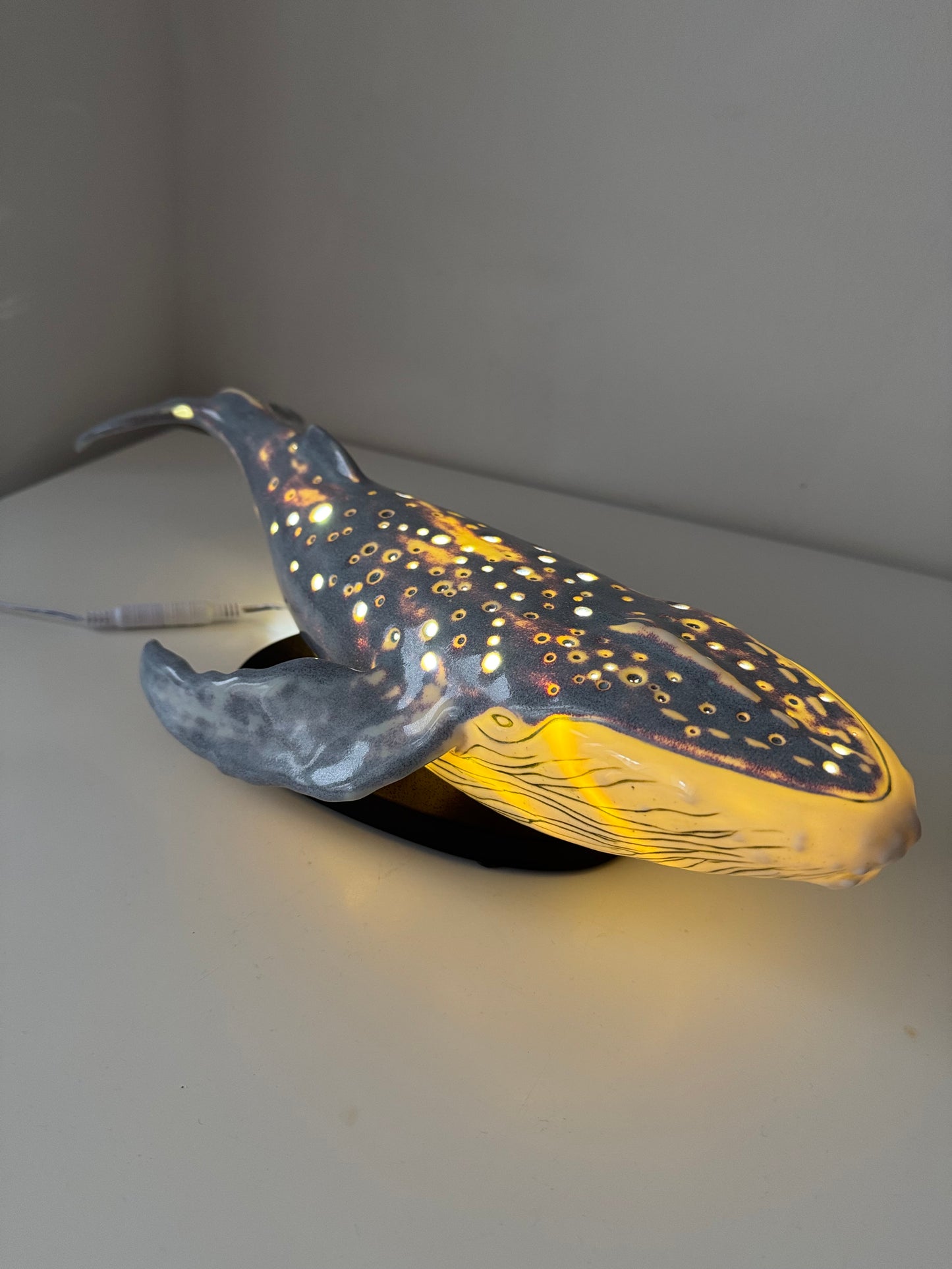 Porcelain Whale Lamp