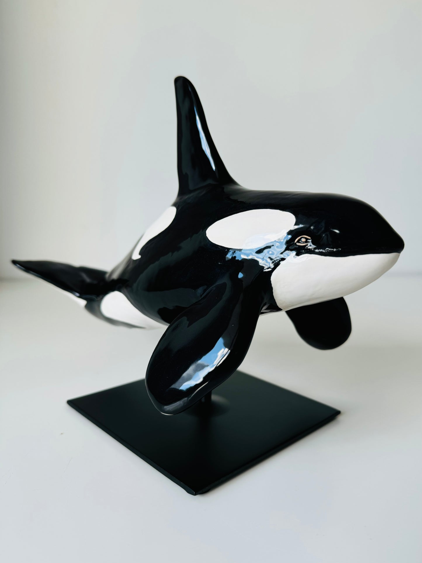 Male Orca on a stand