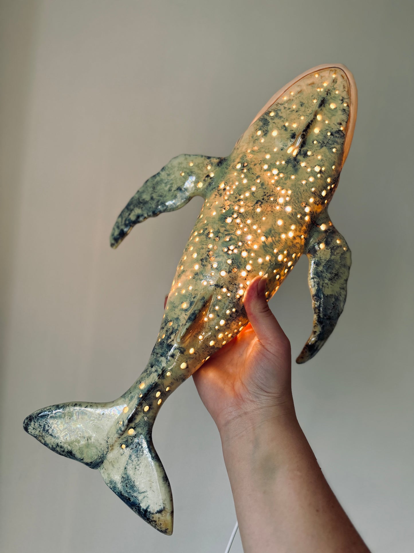 Porcelain Whale Lamp