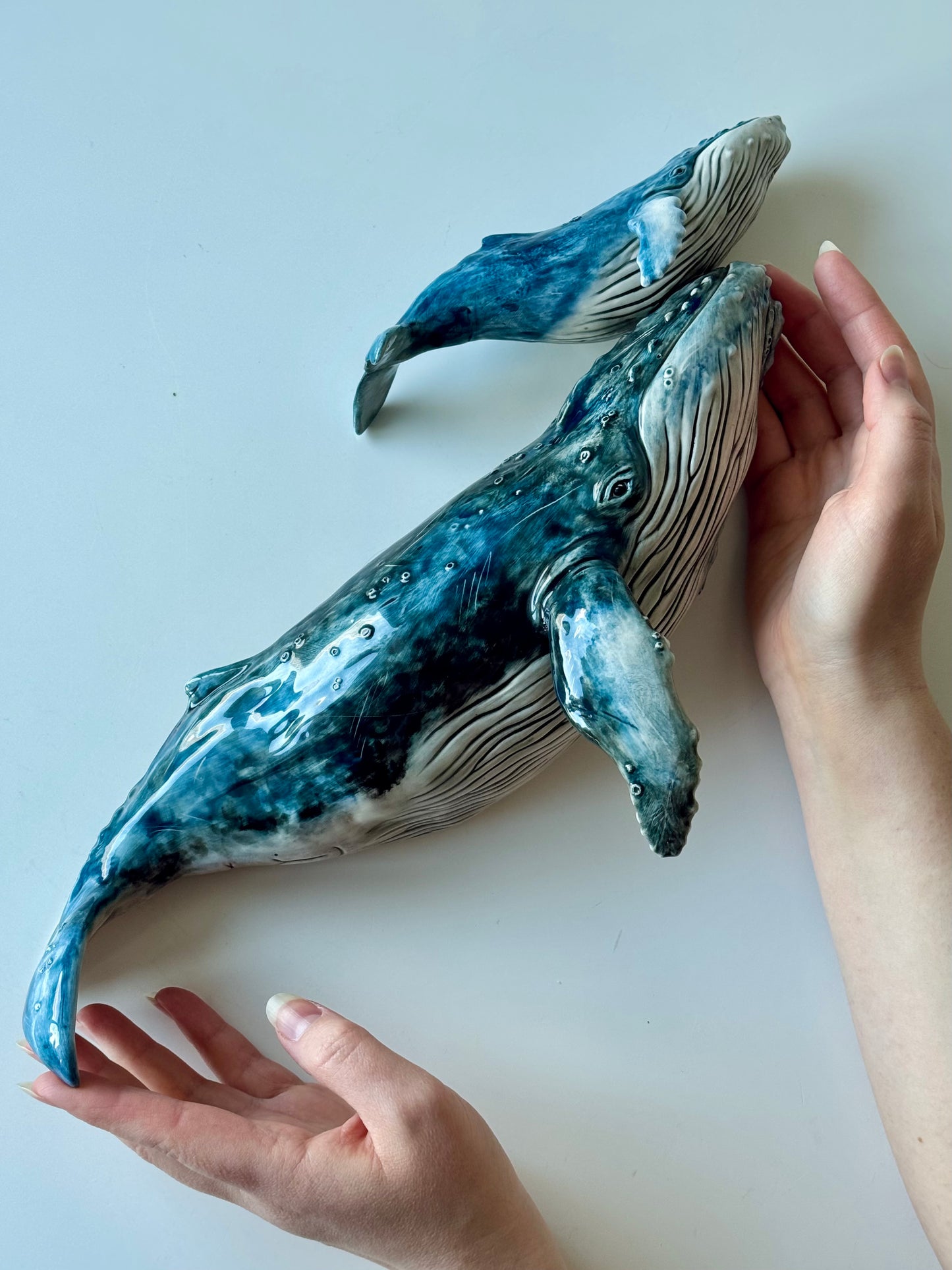 Humpback Whale Mother and Calf Wall Sculpture