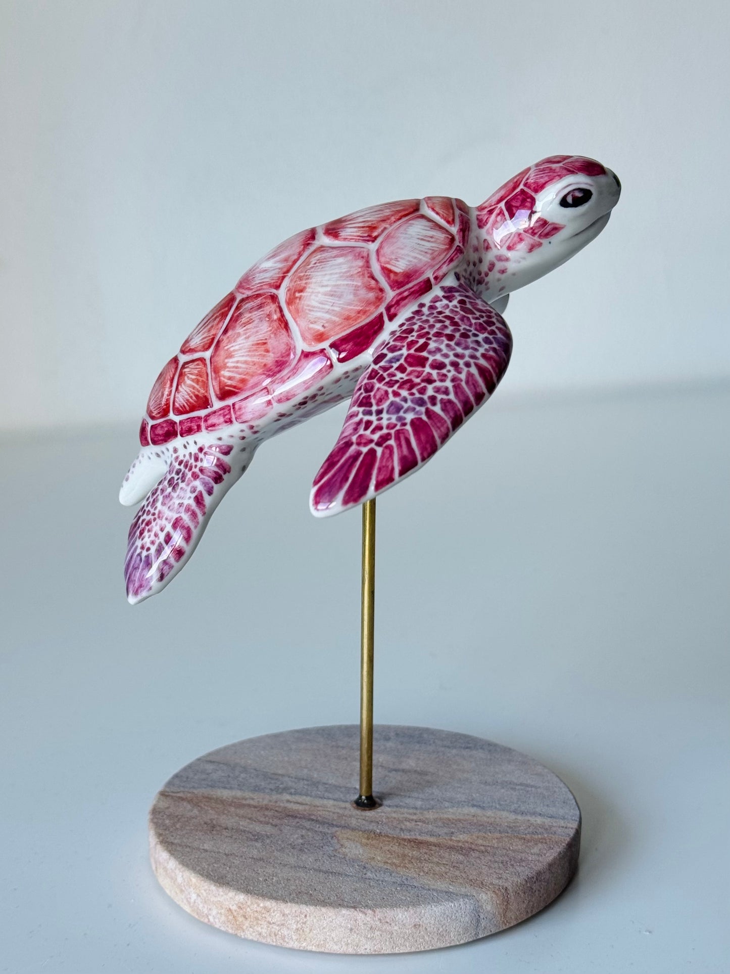 Porcelain Sea Turtle on a stand