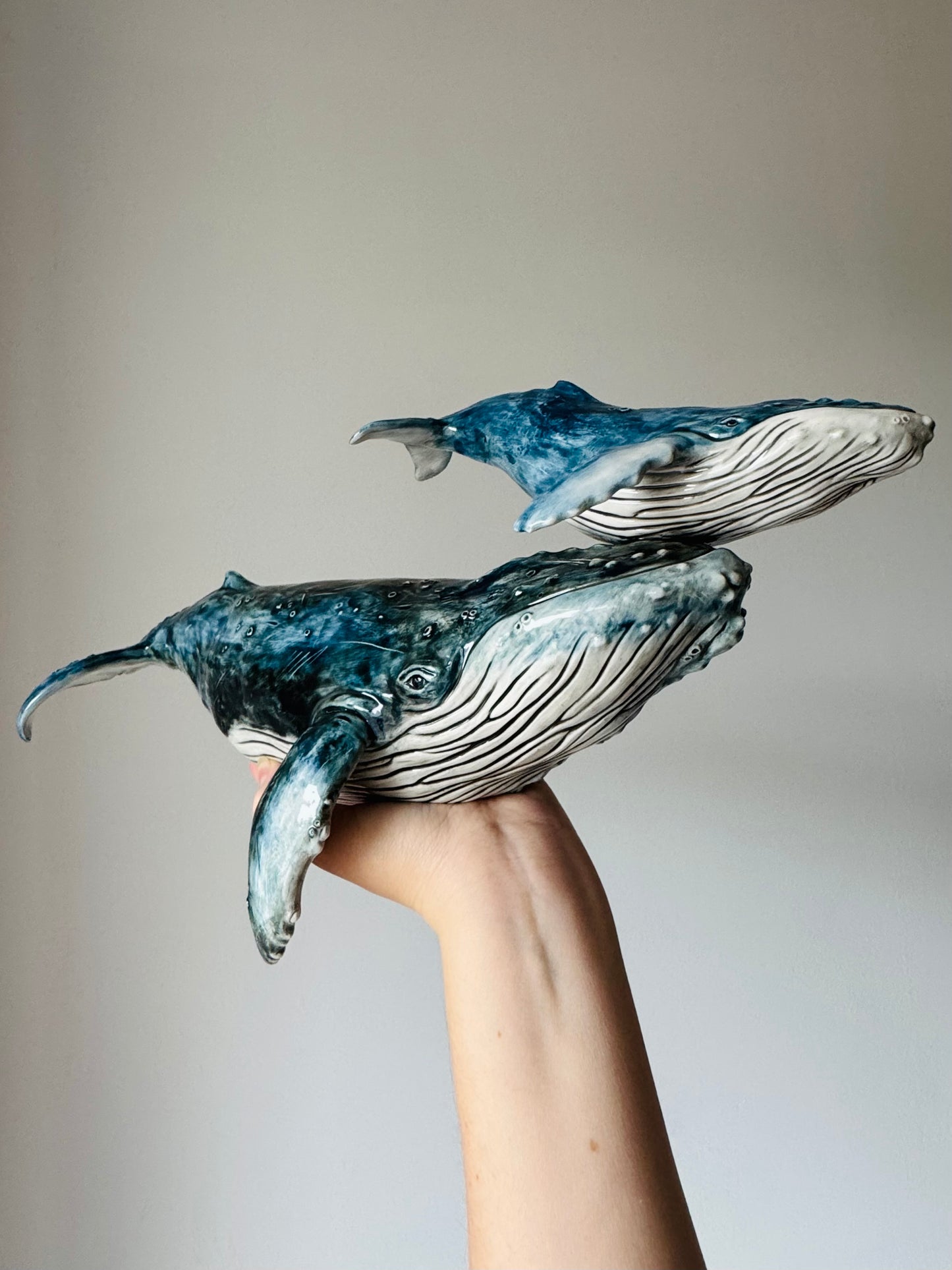 Humpback Whale Mother and Calf Wall Sculpture