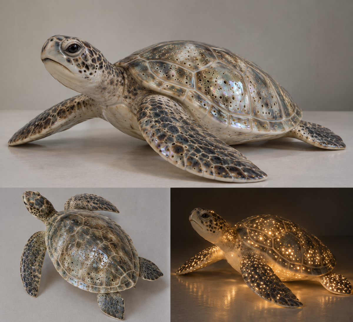 Porcelain Sea Turtle Lamp