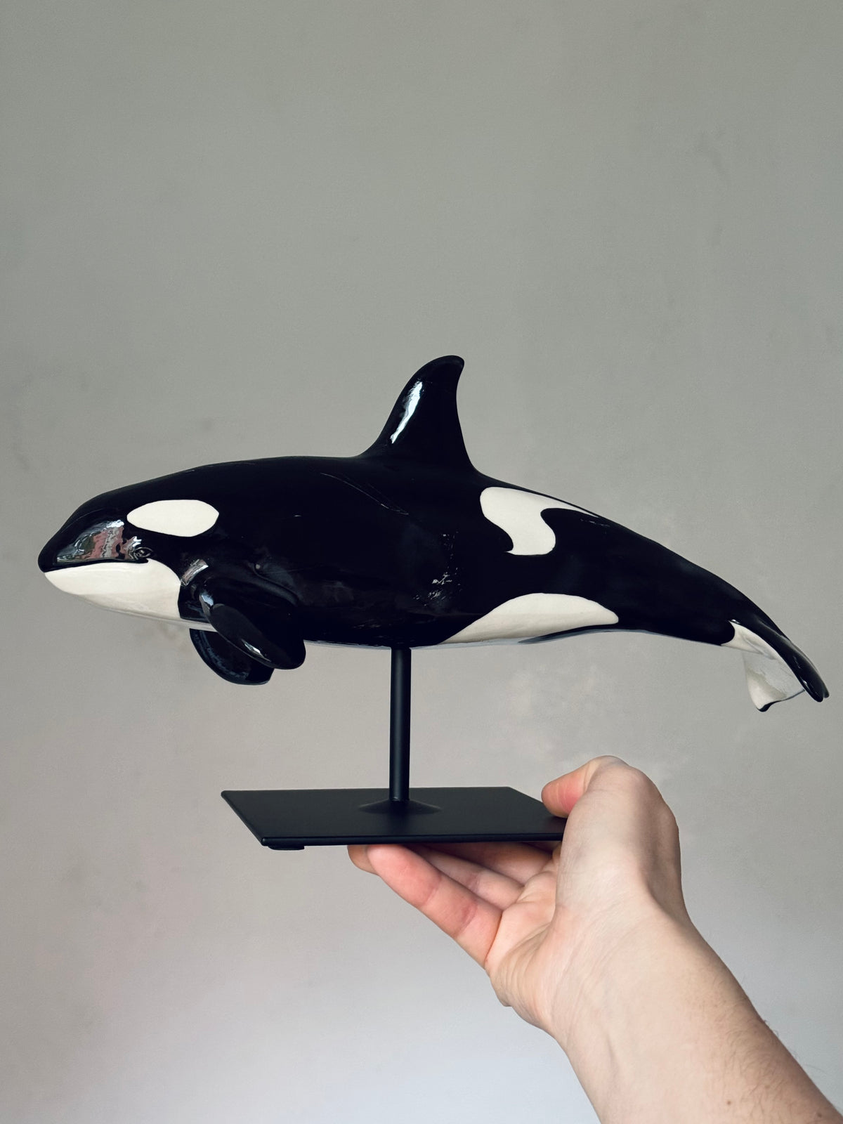 Orca on a stand
