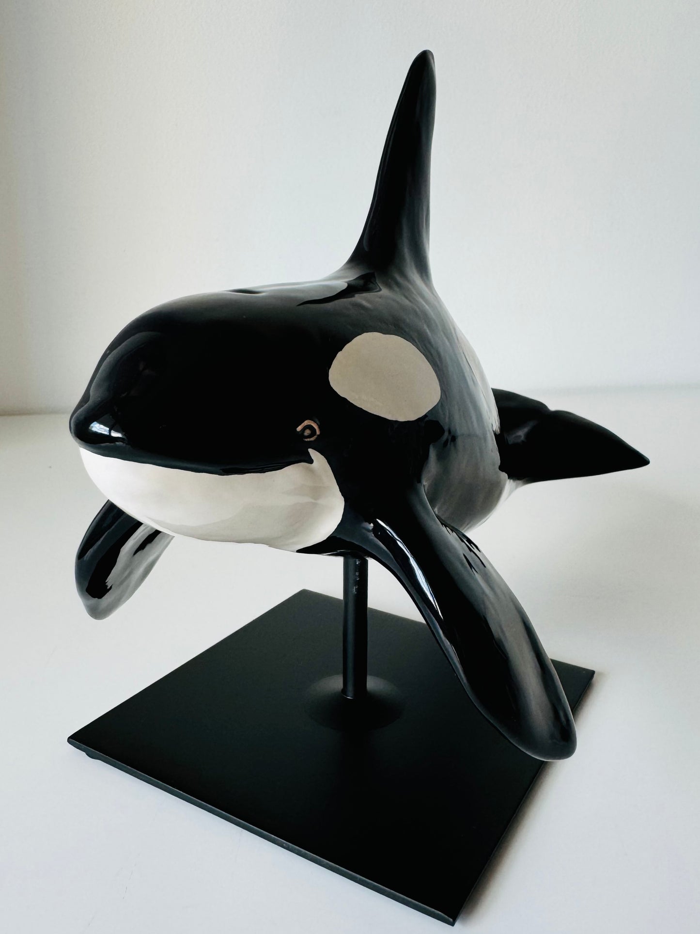 Male Orca on a stand