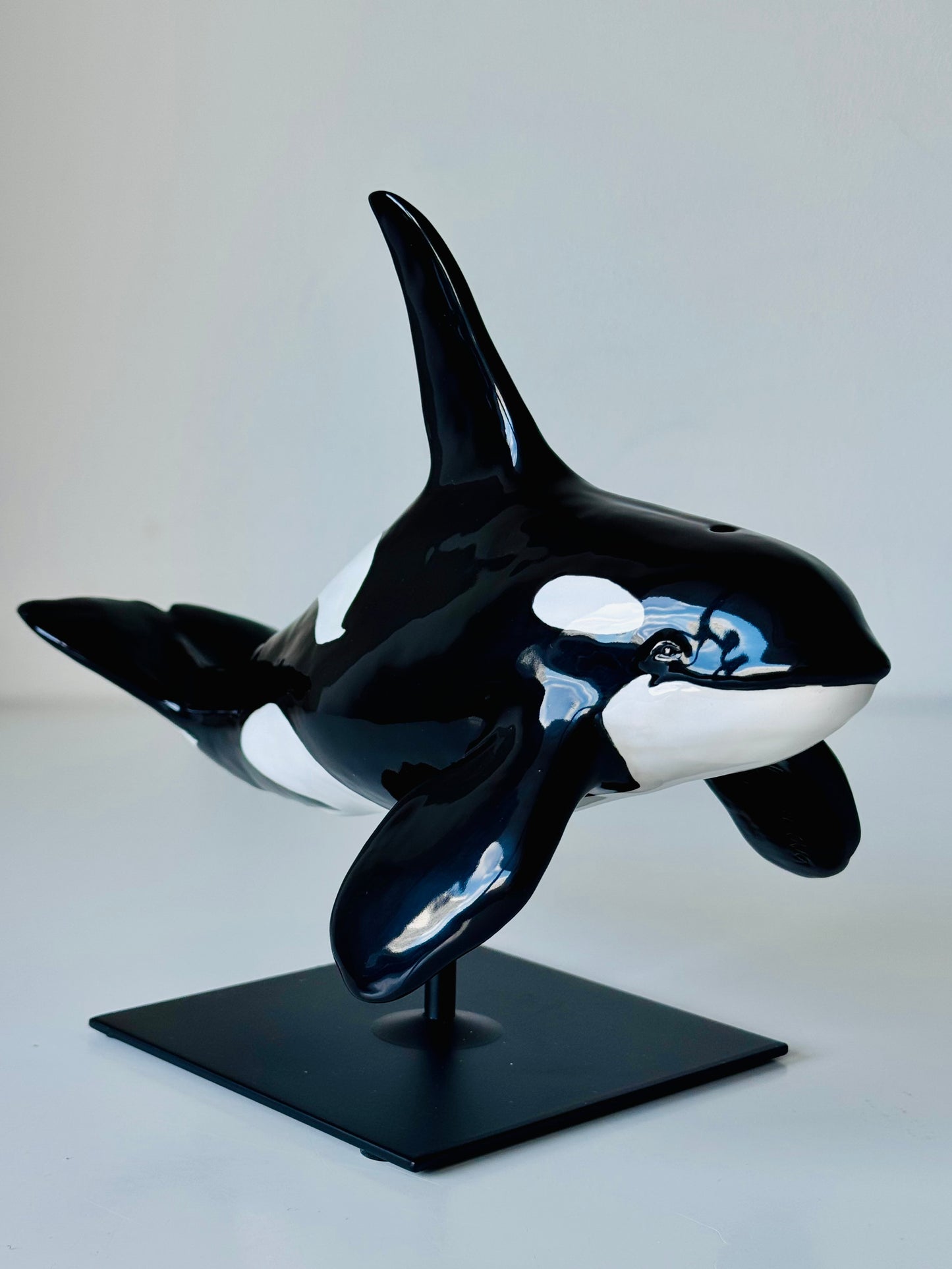 Male Orca on a stand