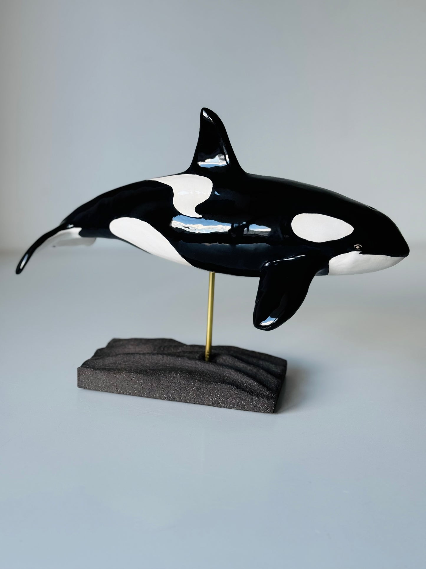 Orca on a stand