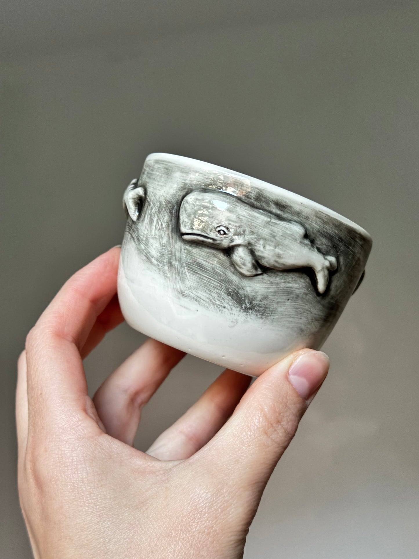 Porcelain Sperm Whale Cup