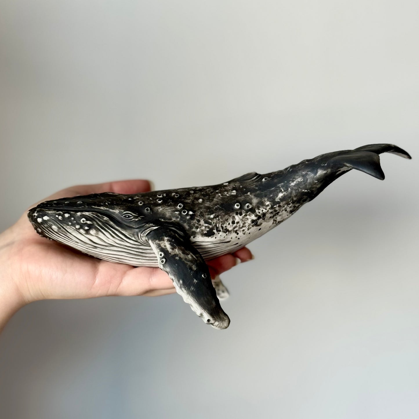 Porcelain Humpback Whale on a stand