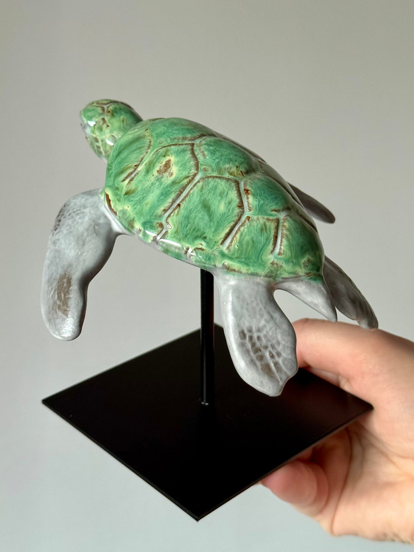 Ceramic Sea Turtle on a stand