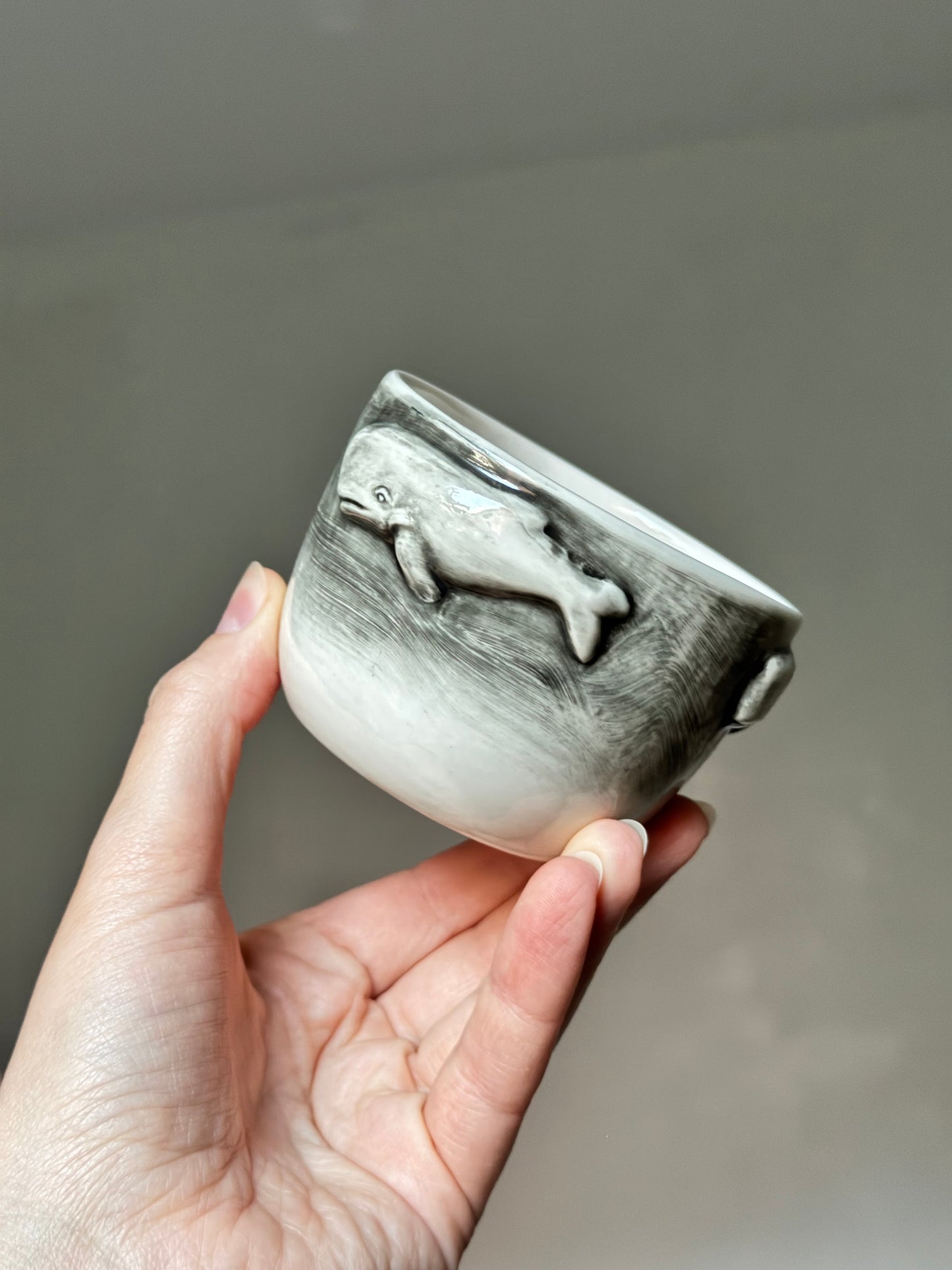 Porcelain Sperm Whale Cup