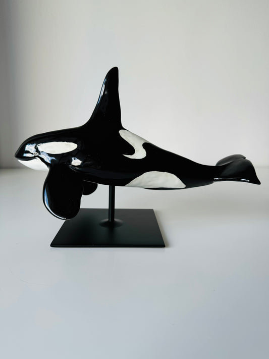 Male Orca on a stand