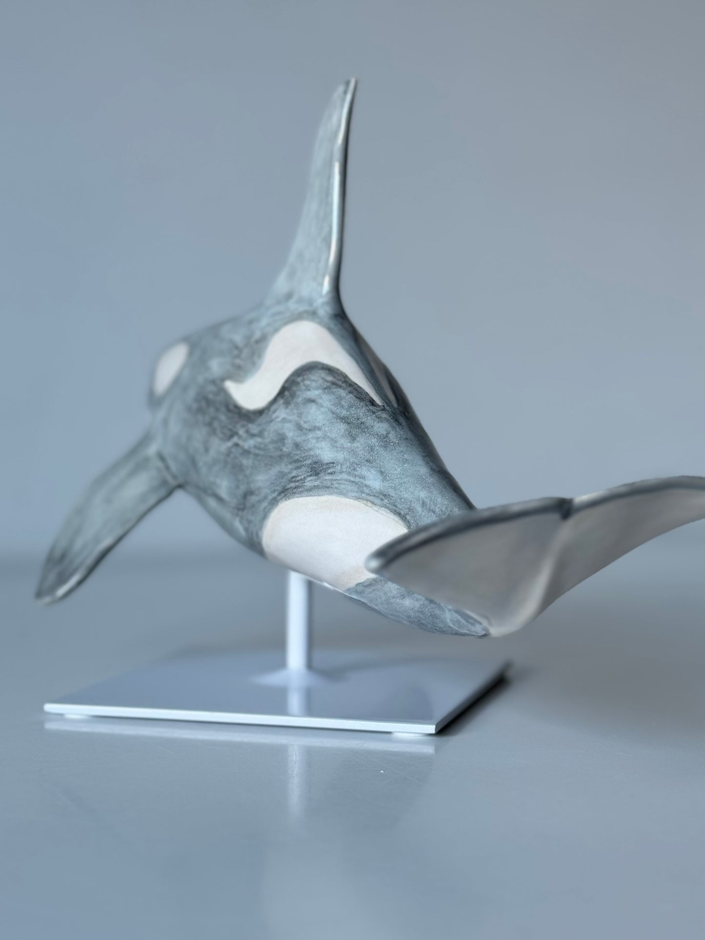 Albino Orca on a stand