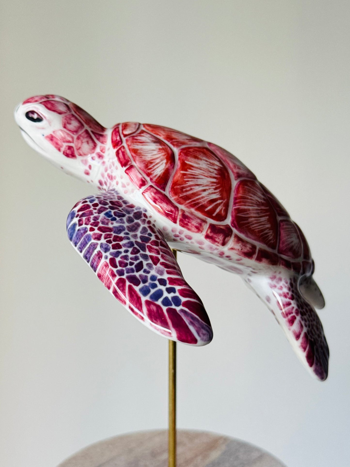 Porcelain Sea Turtle on a stand