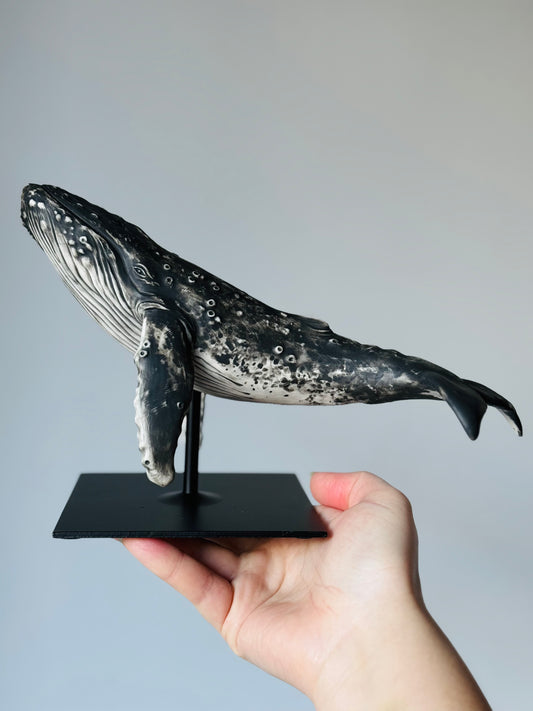 Porcelain Humpback Whale on a stand