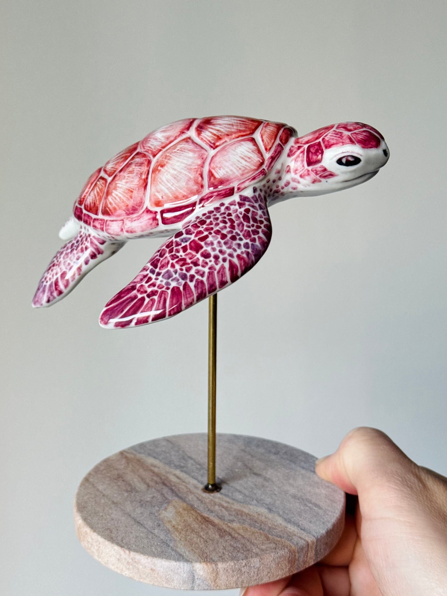 Porcelain Sea Turtle on a stand