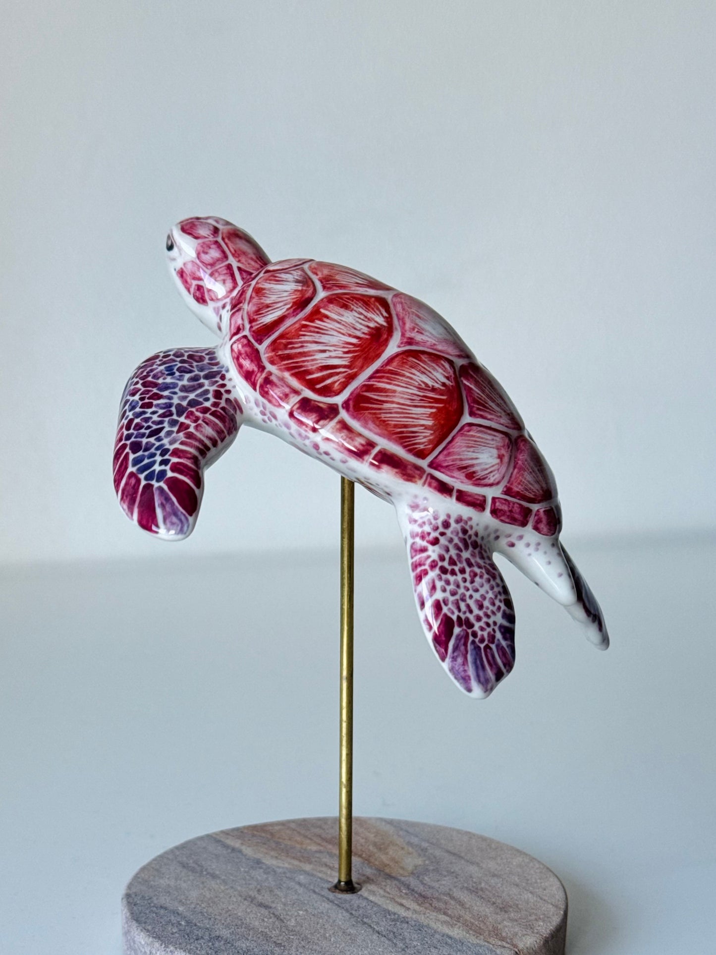 Porcelain Sea Turtle on a stand