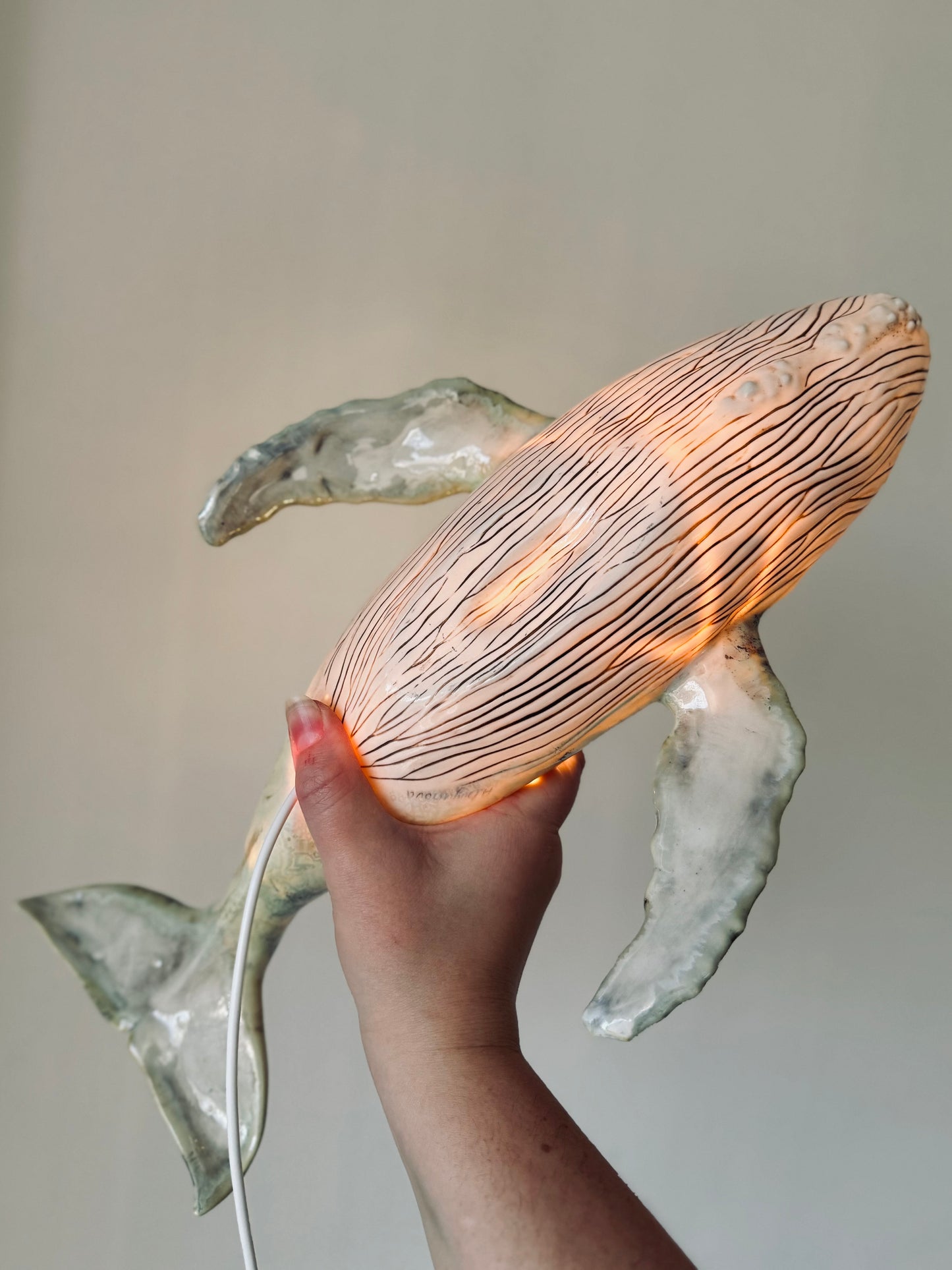 Porcelain Whale Lamp