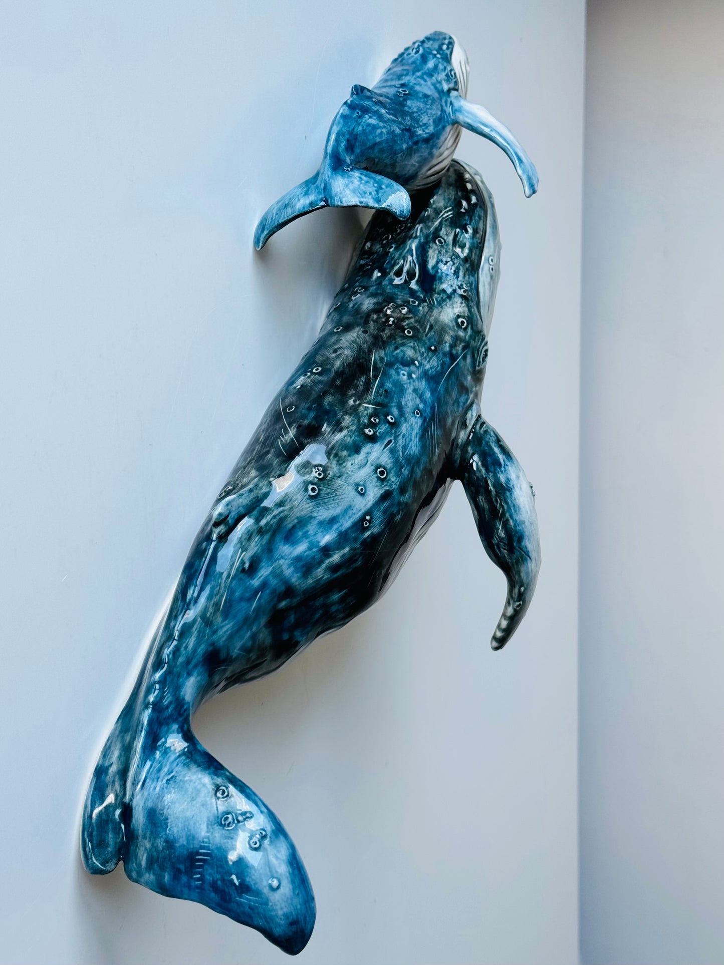 Humpback Whale Mother and Calf Wall Sculpture