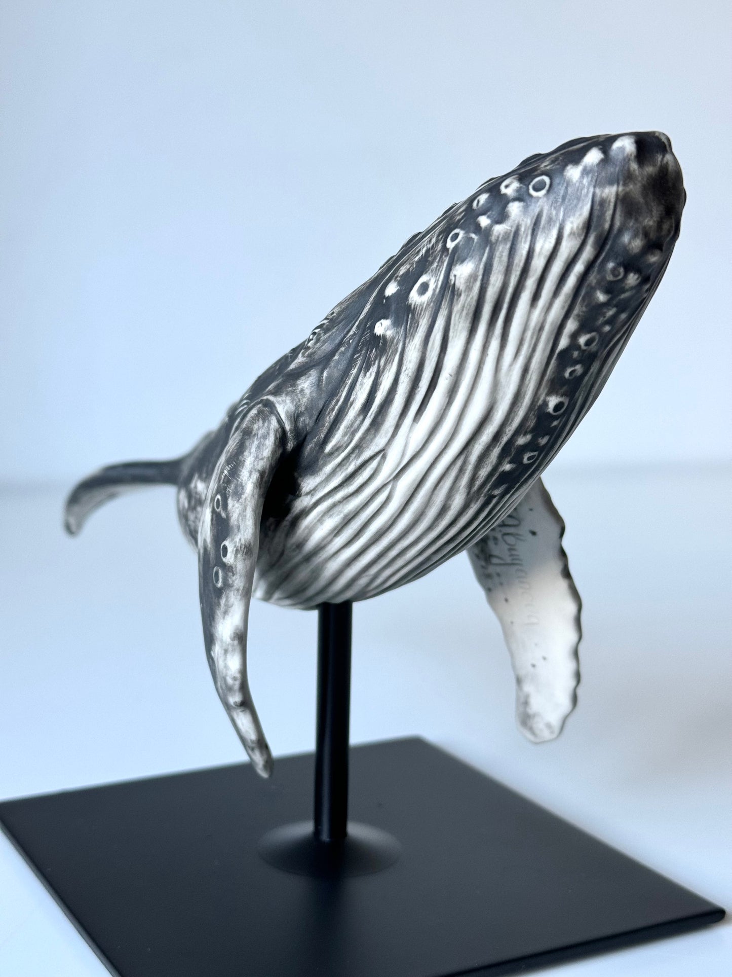 Porcelain Humpback Whale on a stand