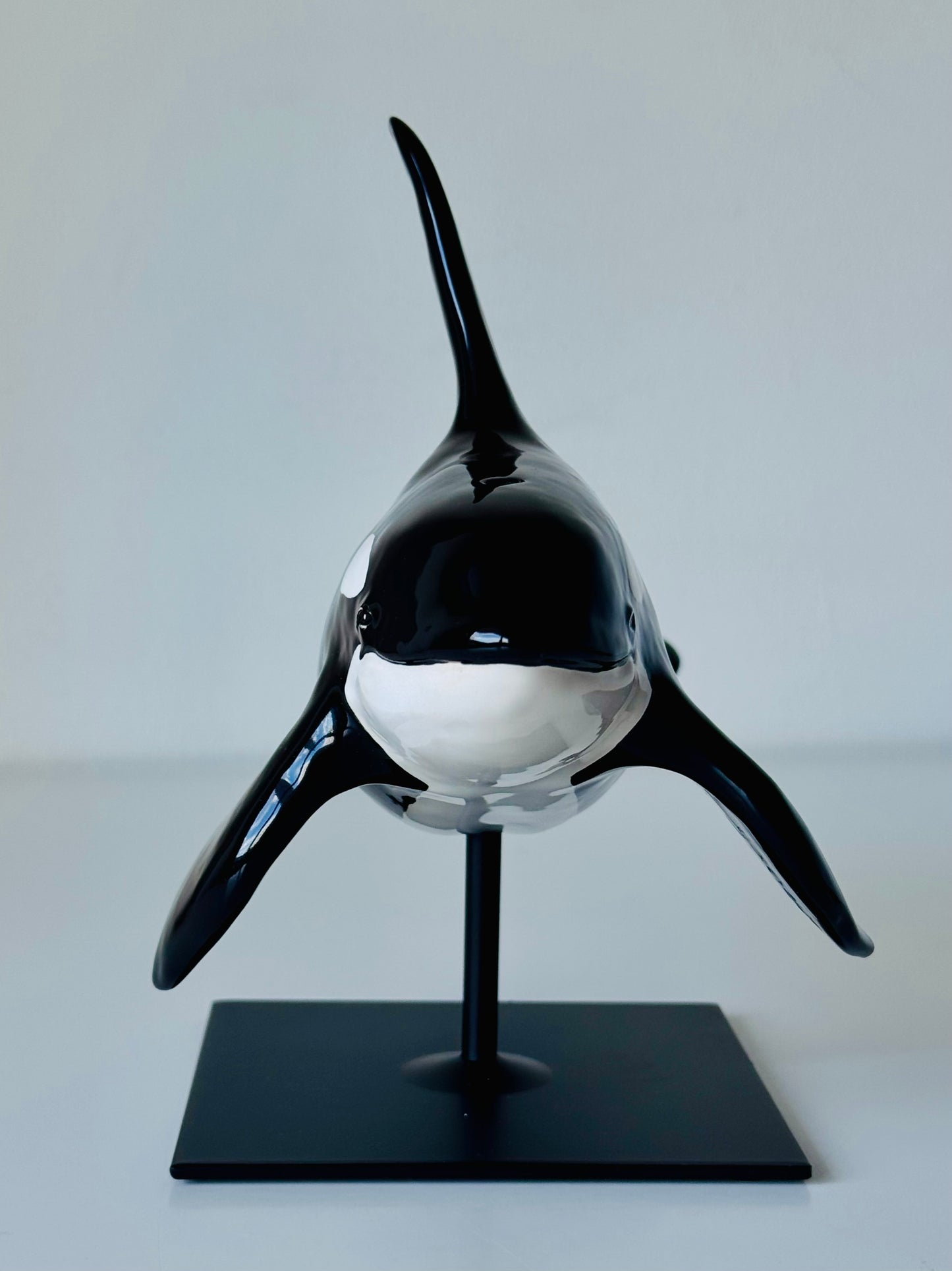 Male Orca on a stand