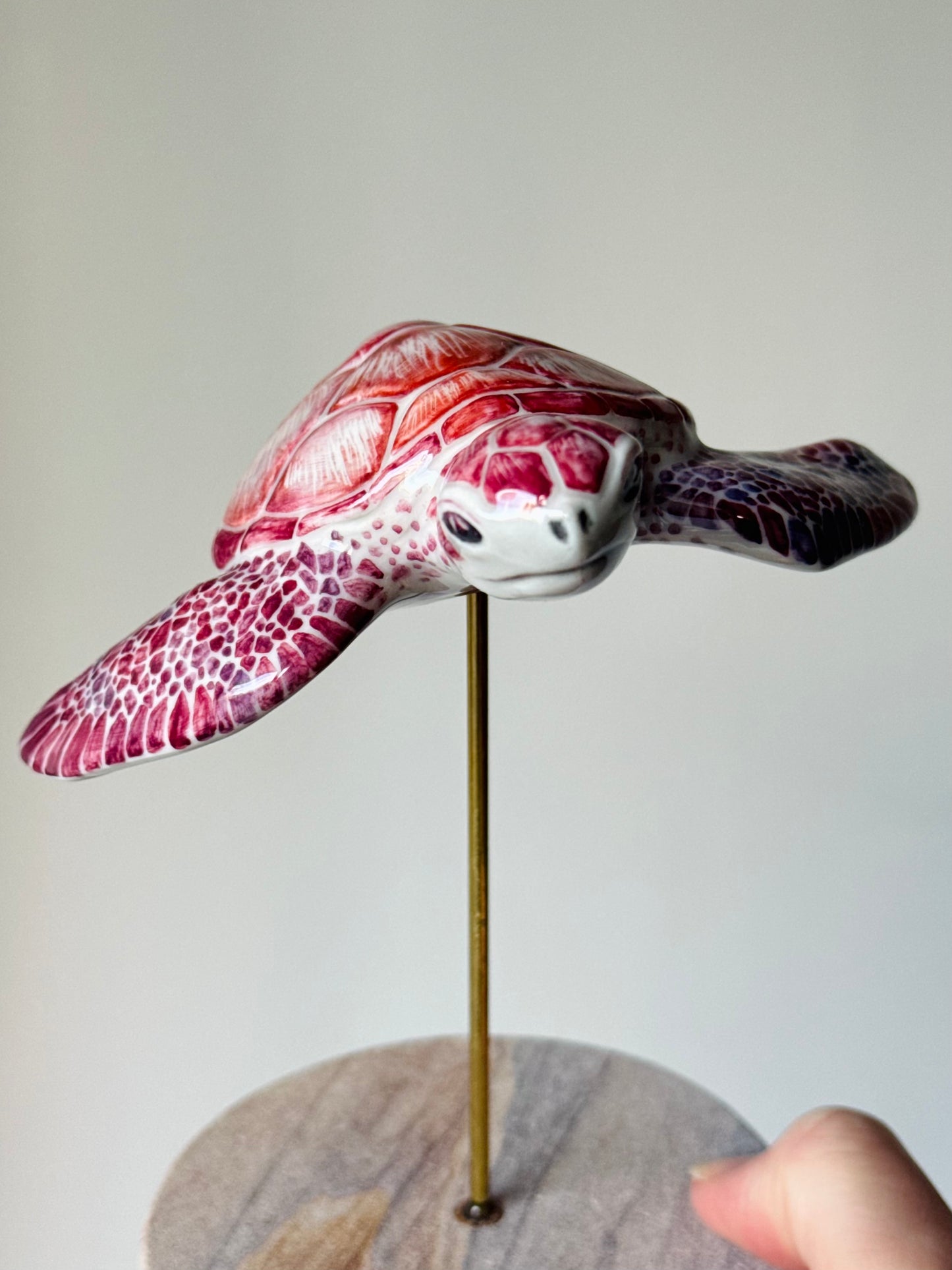 Porcelain Sea Turtle on a stand