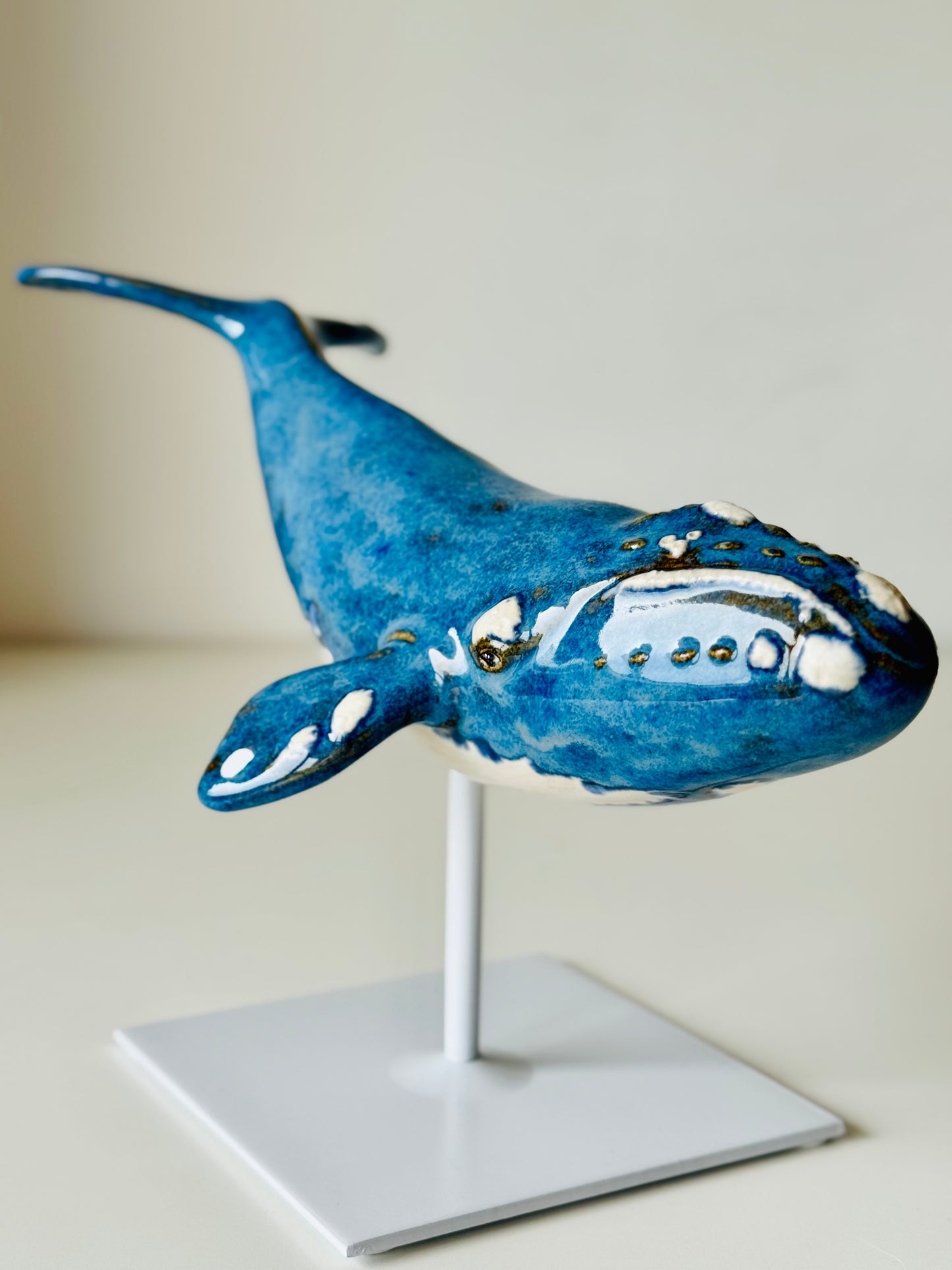 Right Whale on a metal stand