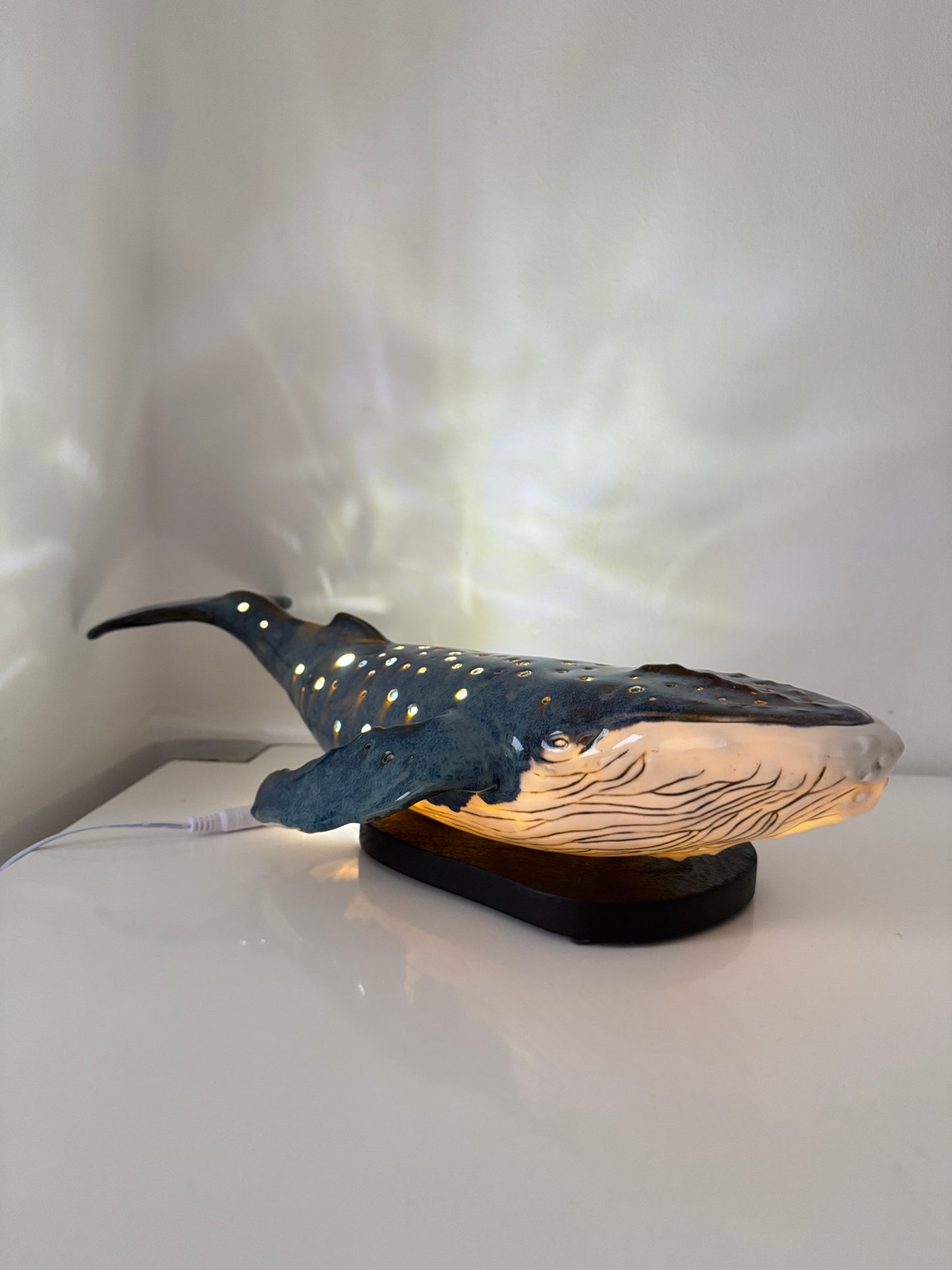 Porcelain Whale Lamp