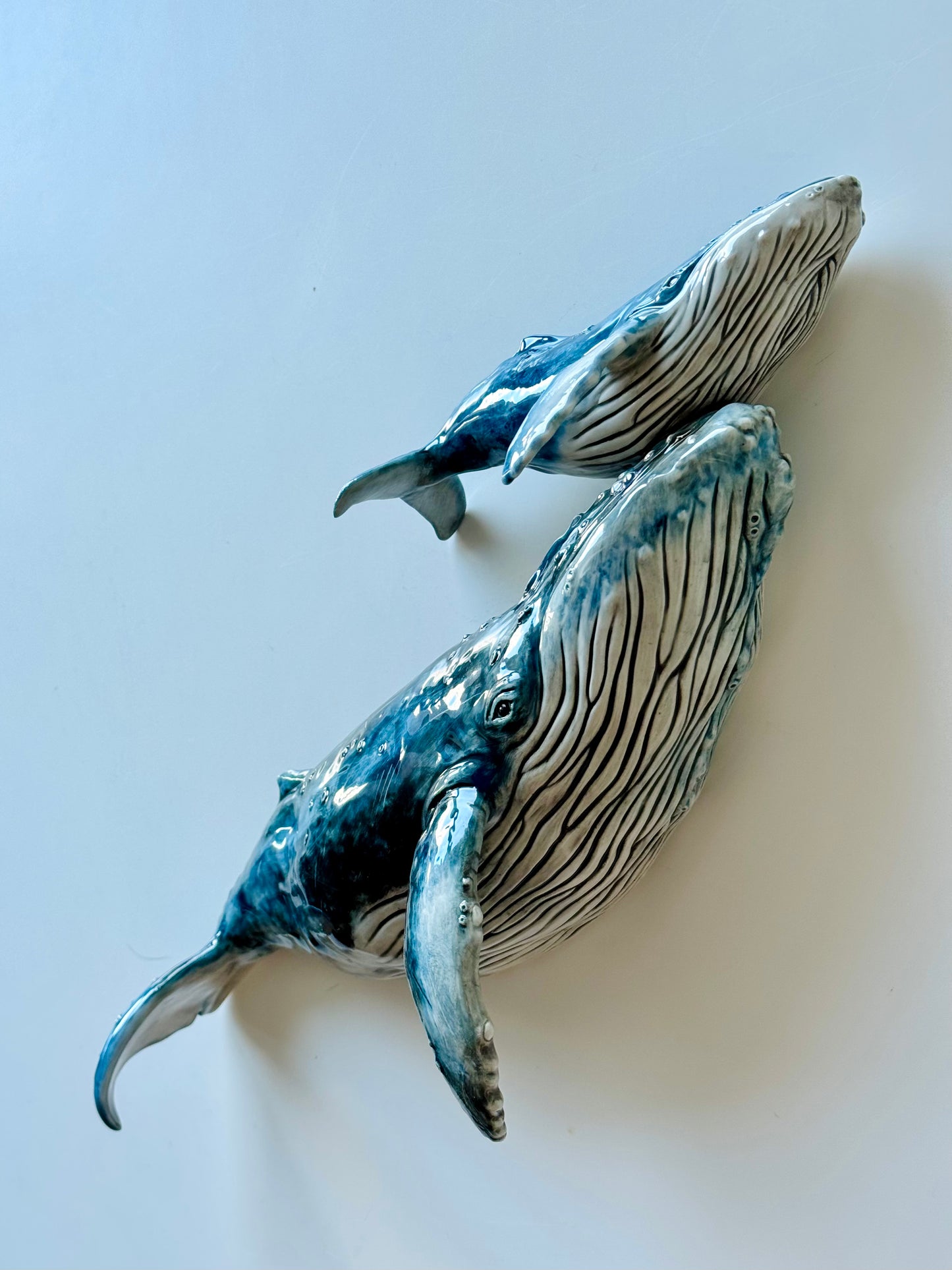 Humpback Whale Mother and Calf Wall Sculpture