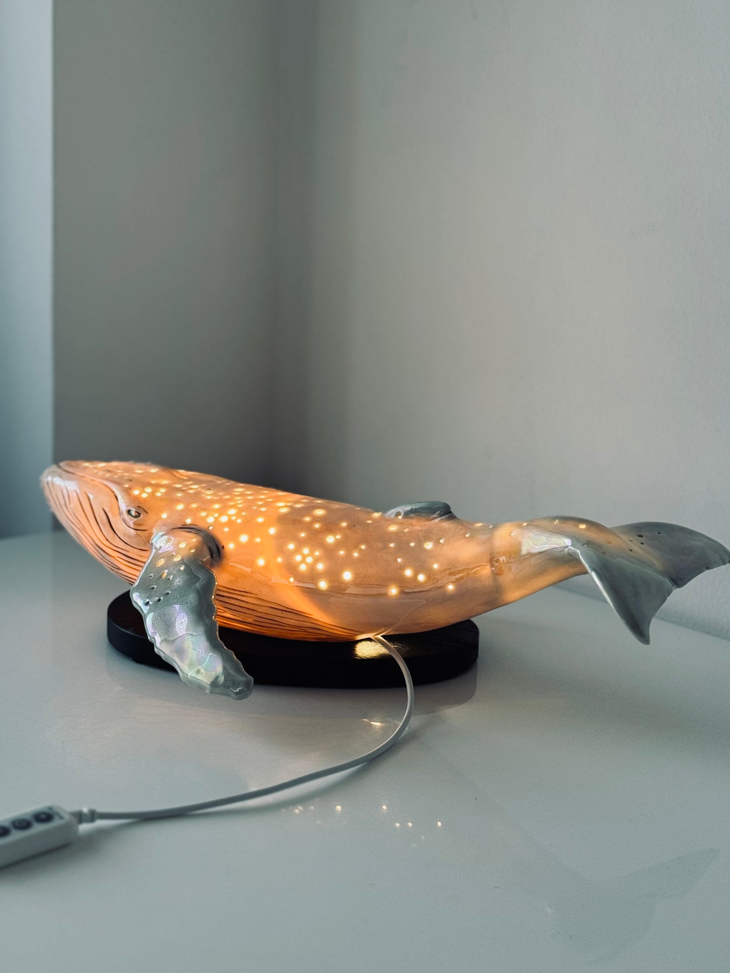 Porcelain Whale Lamp