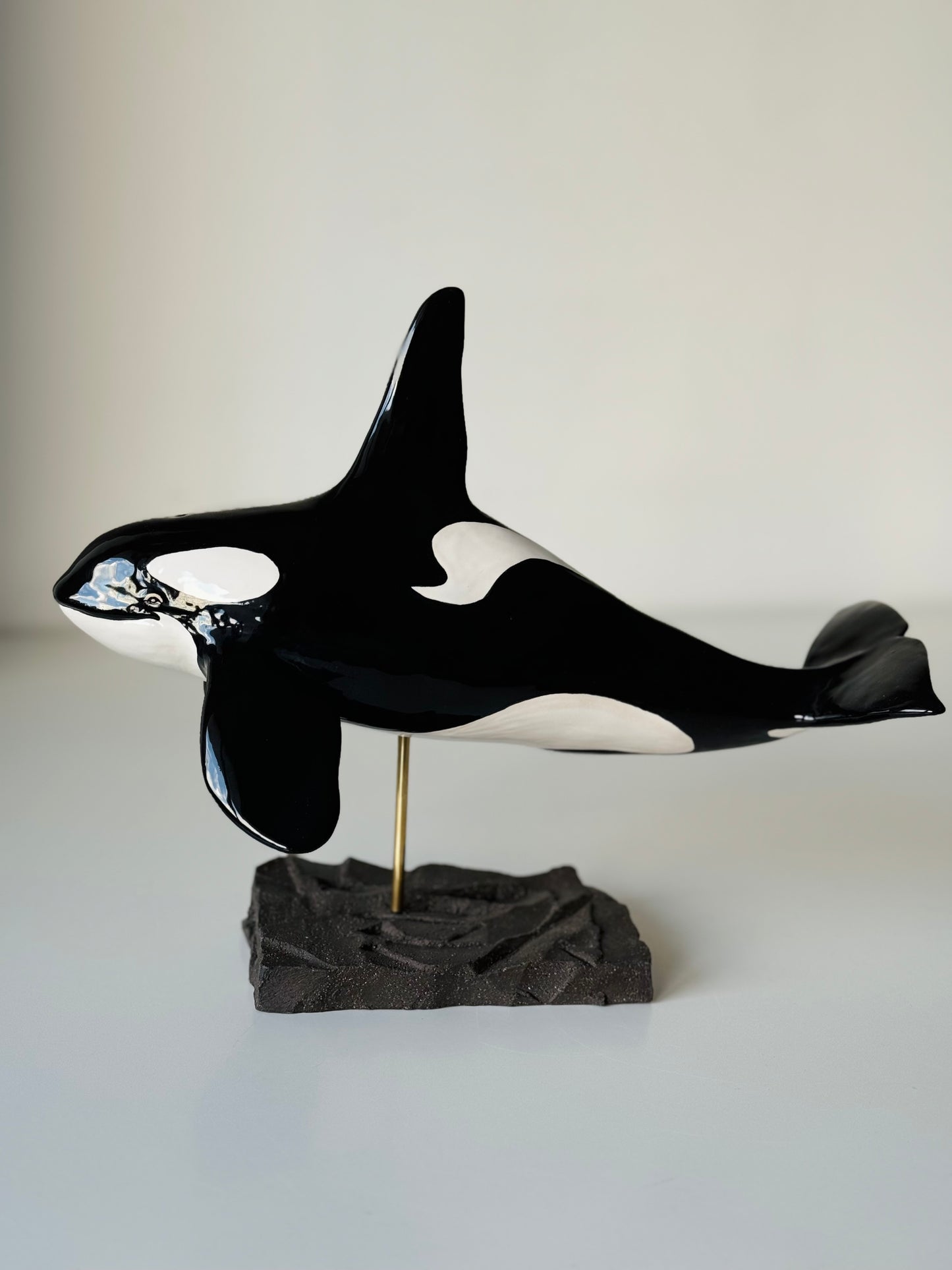 Male Orca on a stand