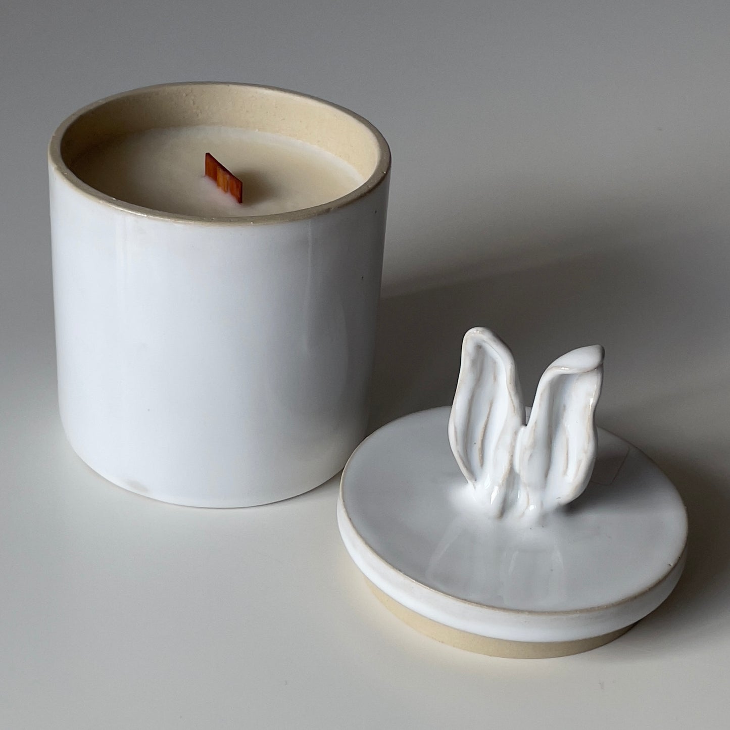 Ceramic jar with cedar forest candle