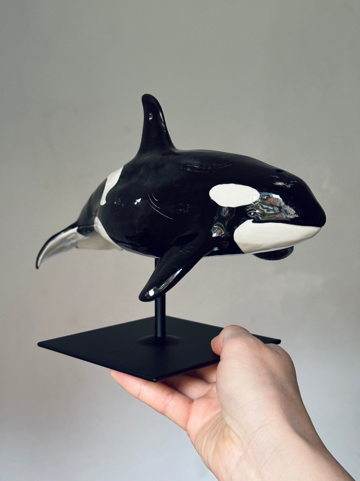 Orca on a stand
