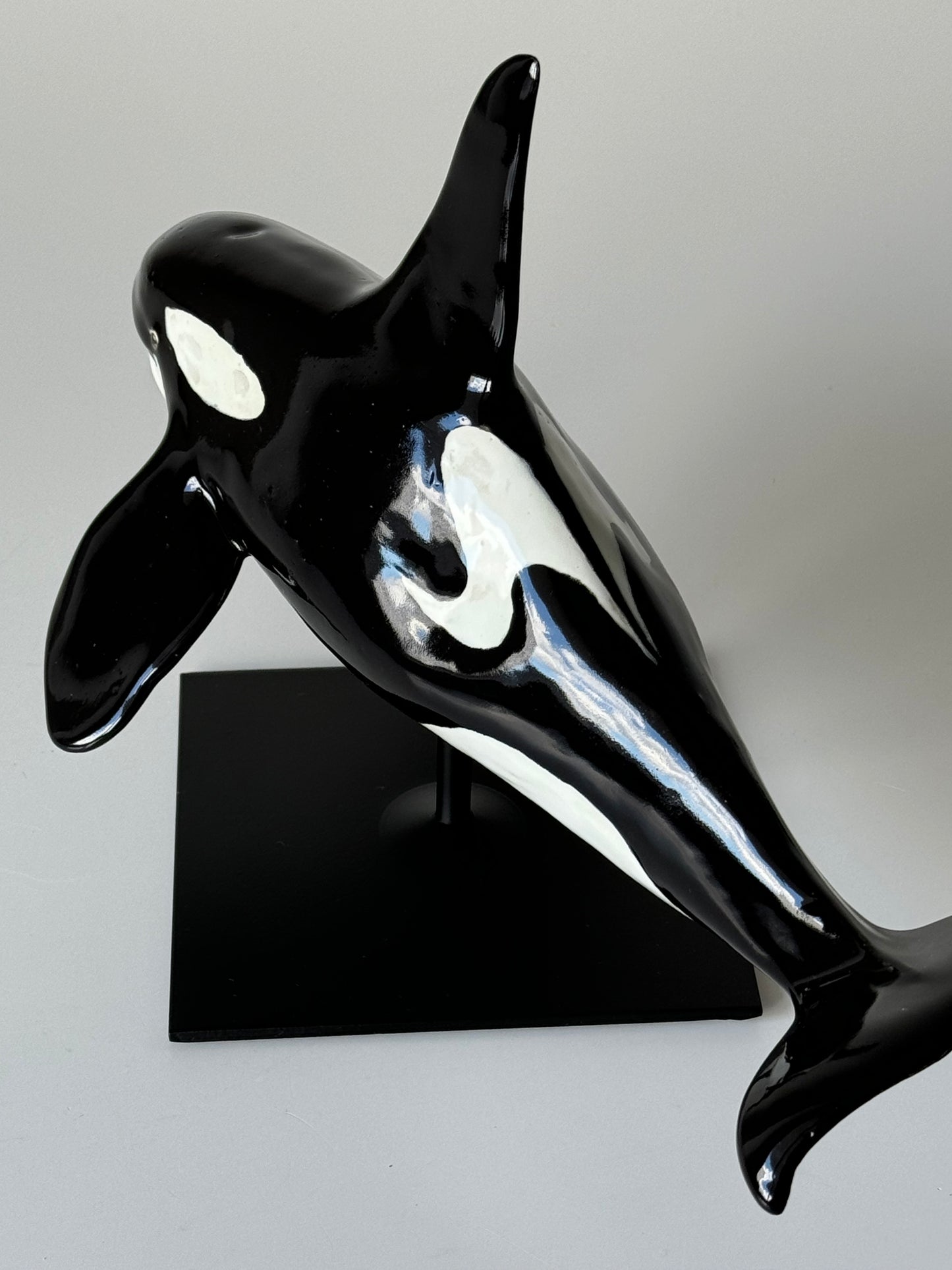 Male Orca on a stand