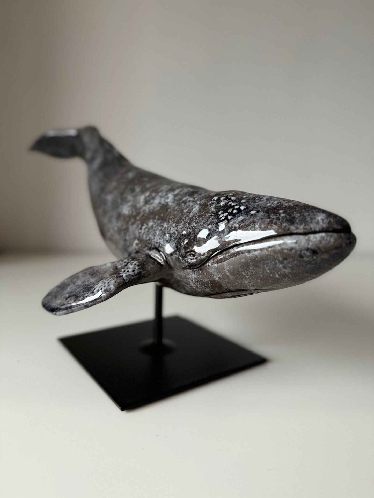 Gray whale on a stand