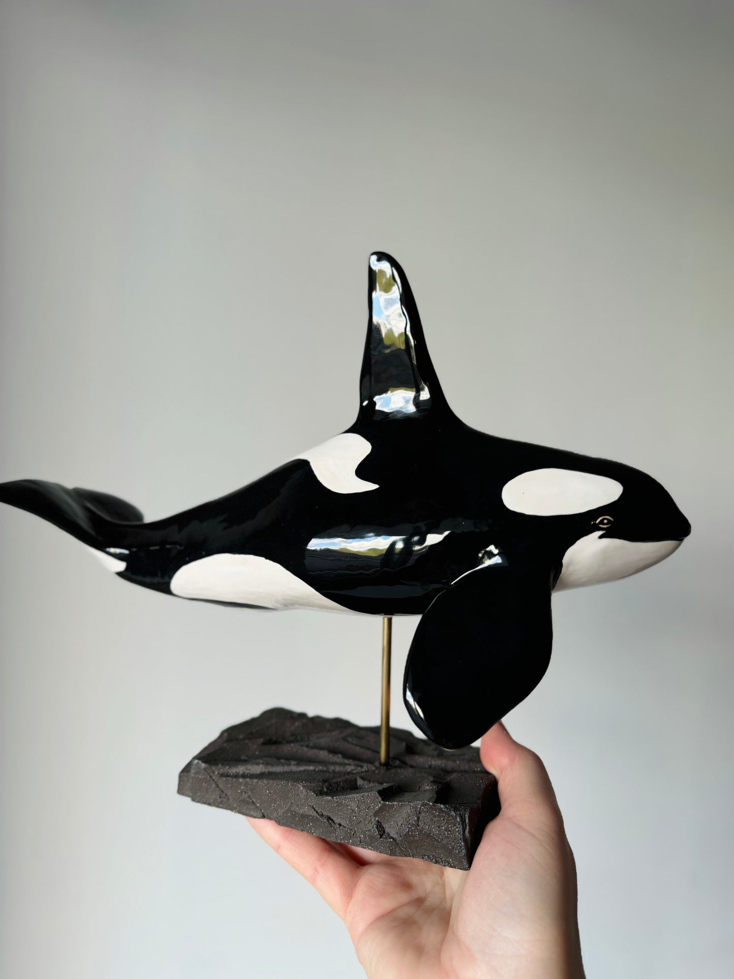 Male Orca on a stand